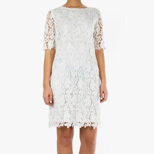 Nina Leonard Flora White Lace Cocktail Dress